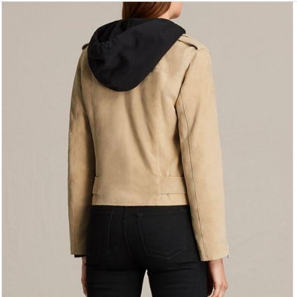 NWT All Saints Balfern leather biker jacket US 4 - Picture 6 of 16